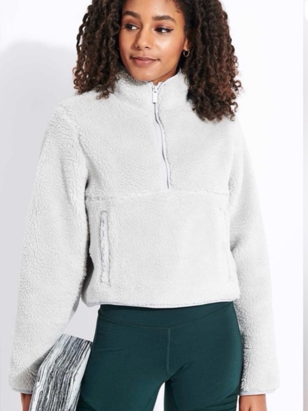 ALO foxy Grey Sherpa Fleece Jacket
